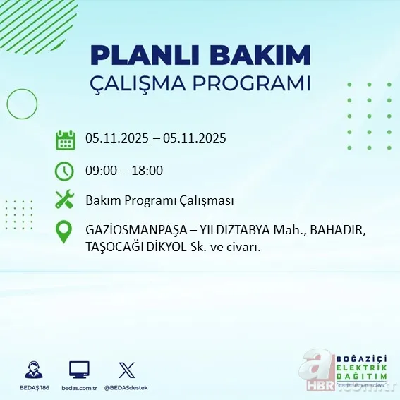 İstanbul’un 20 ilçesinde elektrik kesintisi! Güncel liste yayımlandı: Hangi ilçelerde kesinti olacak? 12