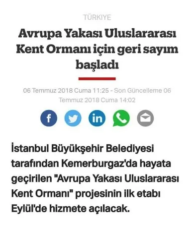 Tarım ve Orman Bakanlığı; Ekrem İmamoğlu’nun Kemerburgaz Kent Ormanı yalanını ortaya çıkardı!