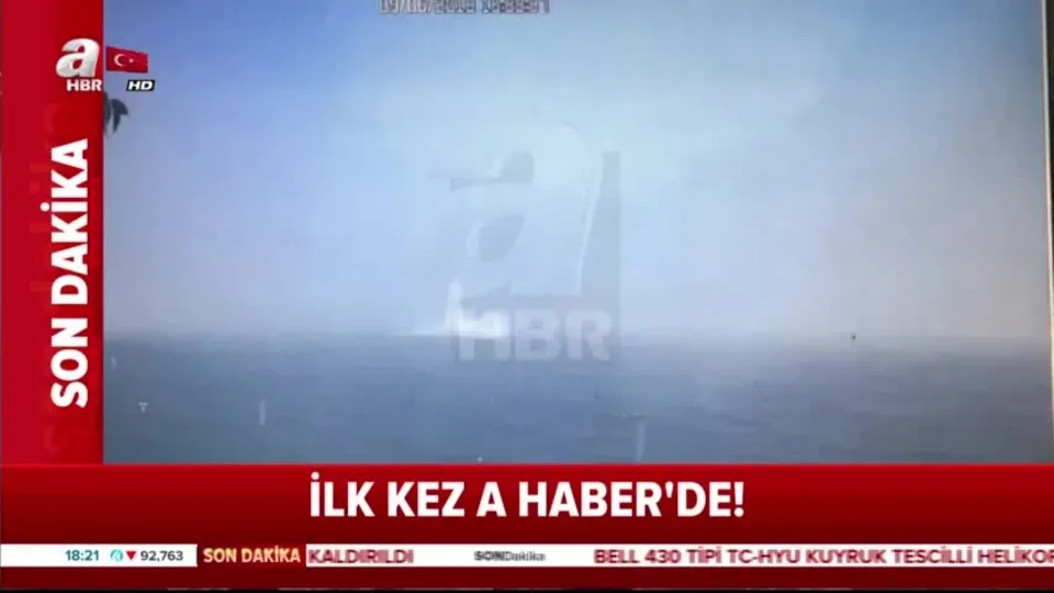 Helikopter denize böyle düştü!