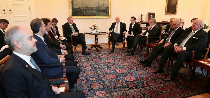 Cumhurbaşkanı Erdoğan Almanya'da Steinmeier ile görüştü