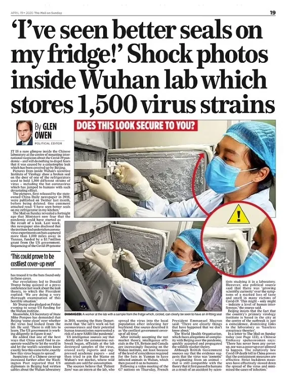 ingiliz-gazetesinden-flas-koronavirus-iddiasi-abd-ve-ingiltere-ortbas-etti-1741512876381.jpg The Mail on Sunday'in Glen Owen gazetesinin Nisan 2020 tarihli haberine göre, Wuhan laboratuvarındaki bir buzdolabı kapağının contasının kırıldığı görülüyor. / Daily Mail aracılığıyla