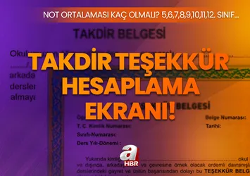 Not ortalaması kaç olursa takdir teşekkür belgesi alınır 2024? 5,6,7,8,9,10,11,12. sınıf karne ortalama hesaplama nasıl yapılır?
