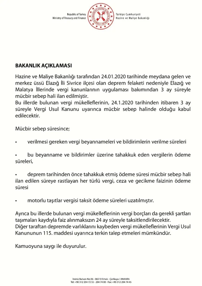 1579959405675.jpg Elazığ ve Malatya için 3 ay boyunca mücbir sebep hali ilan edildi - 1