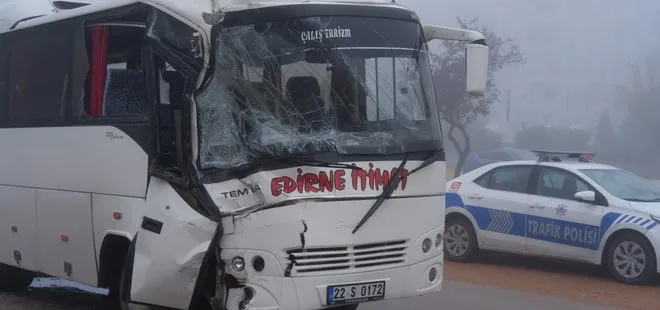 Edirne’de 2 işçi servisi çarpıştı! 20 yaralı