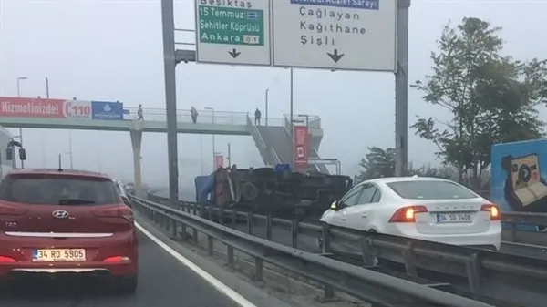 E-5'de kamyonet kazası sabah trafiğini felç etti - 2