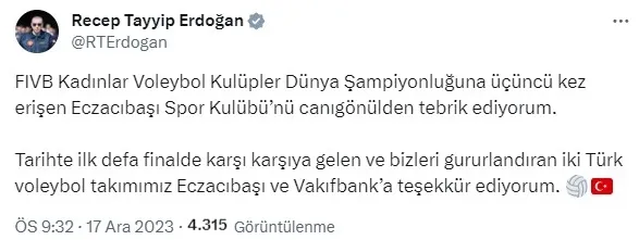Son dakika | FIVB Kadınlar Dünya Kulüpler Şampiyonası finalinde Eczacıbaşı şampiyon oldu