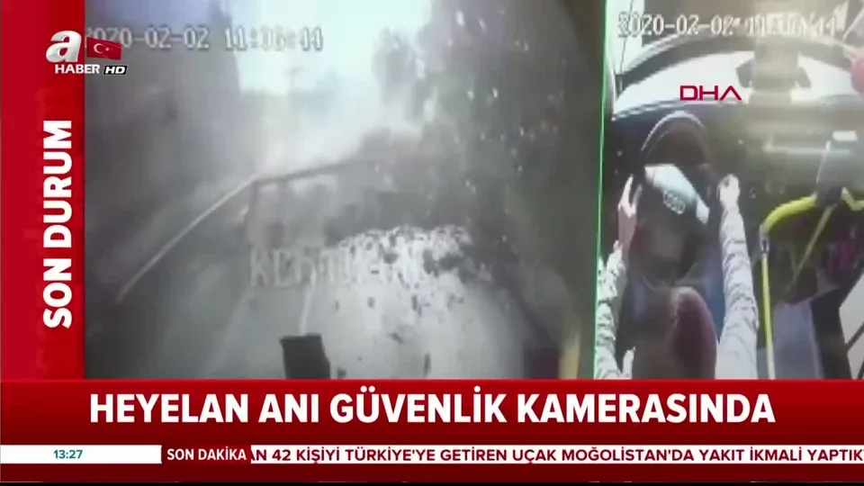 Ordu’da Karadeniz Sahil Yolu’nda heyelan anı anbean kameralara böyle yansıdı |Video