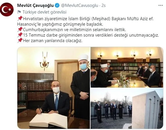 Dışişleri Bakanı Mevlüt Çavuşoğlu Hırvatistan’da İslam Merkezi’ni ziyaret etti - 1