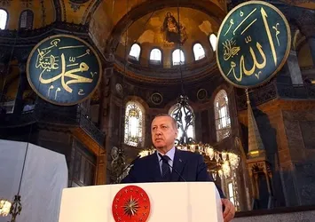 Başkan Erdoğan'dan "Ayasofya" paylaşımı: Allah'a hamdolsun