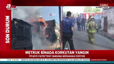 Metruk binada korkutan yangın