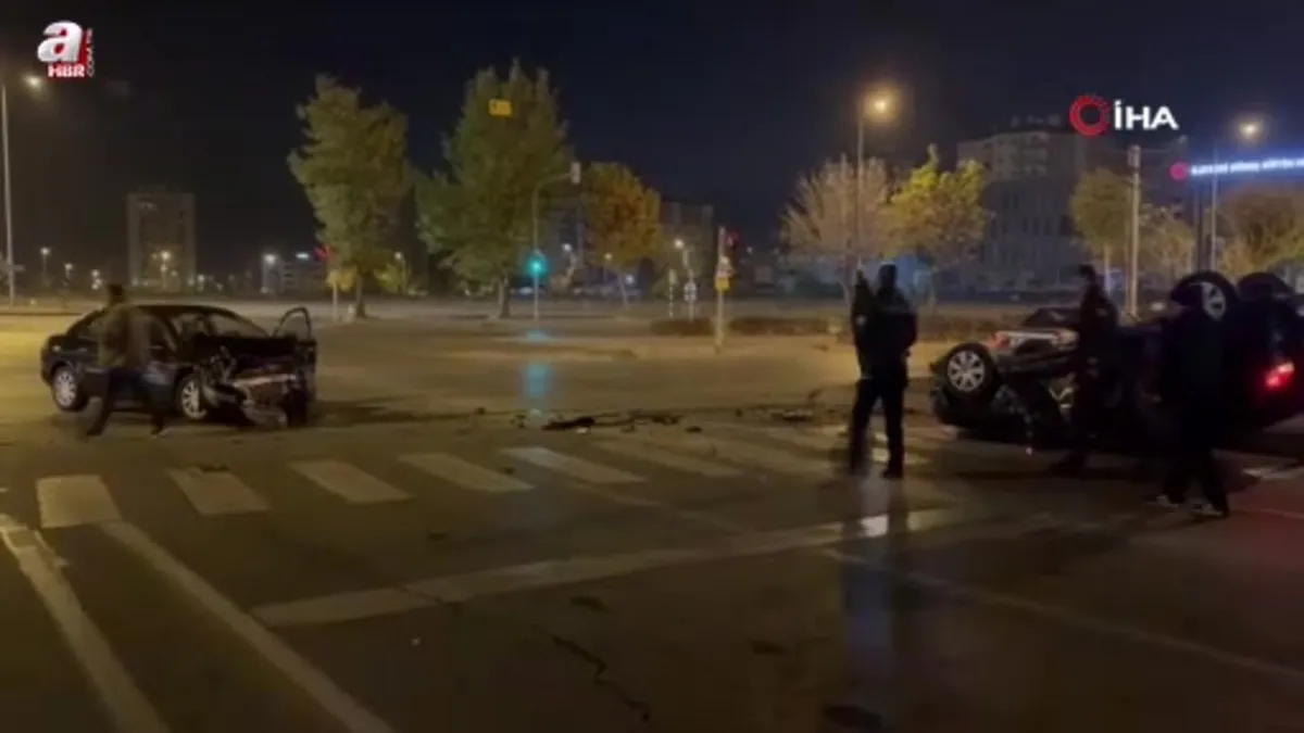 Kayseri’de kazaya karışan otomobil takla attı