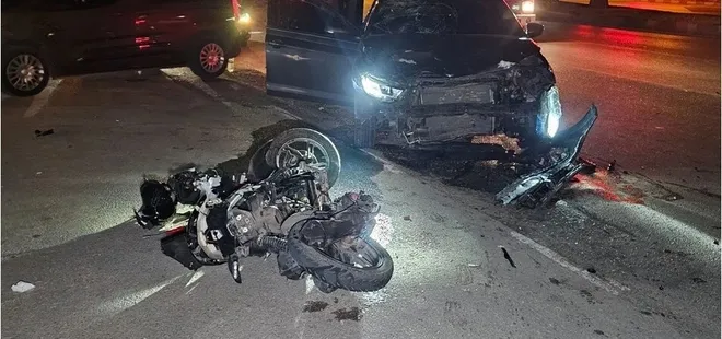 Otomobil ile motosiklet çarpıştı: 1 yaralı
