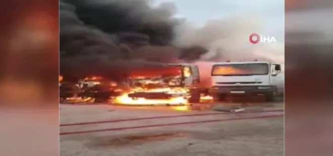 Son dakika: Darbeci Hafter güçleri Trablus’ta petrol deposunu vurdu