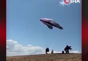 PARAŞÜT PİLOTU YERE ÇAKILDI