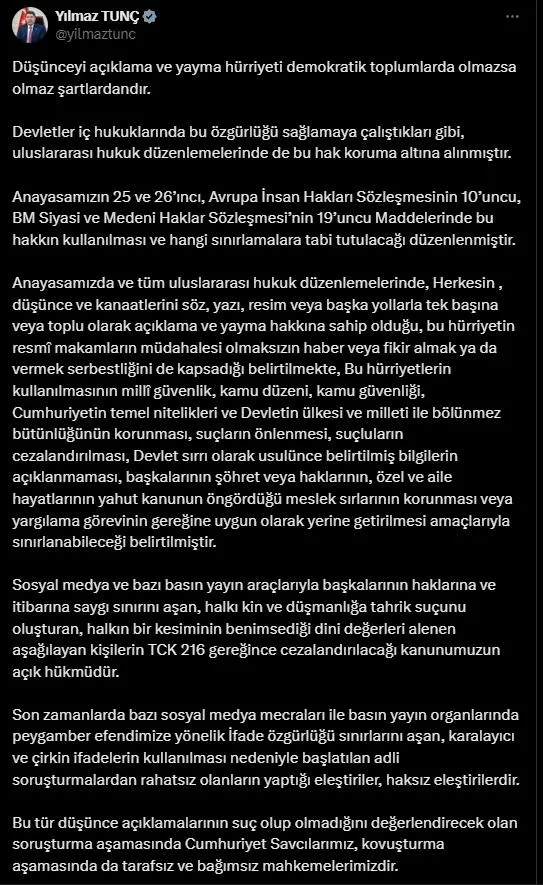 Adalet Bakanı Yılmaz Tunç’tan Diamond Tema hakkında yeni açıklama: Soruşturmalardan rahatsız olanlar...