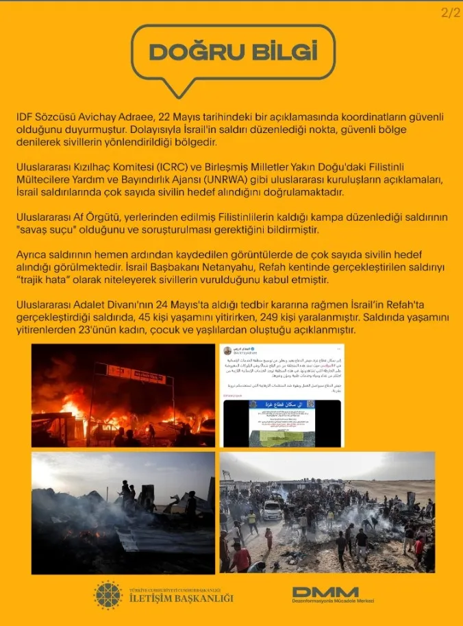 İsrail’in güvenli bölge iddialarına DMM’den yalanlama