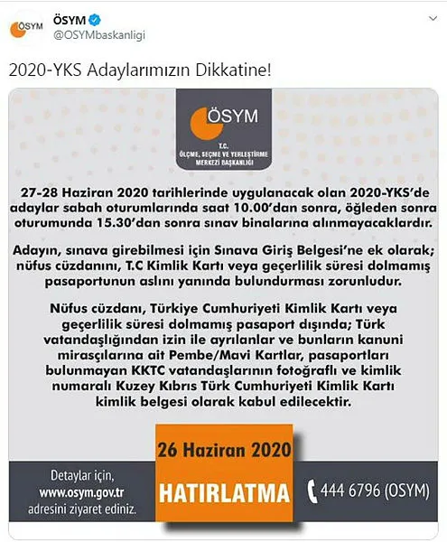 Son dakika: Milyonlarca öğrenciyi ilgilendiriyor! ÖSYM'den YKS'ye girecek adaylara 'saat' uyarısı - 1
