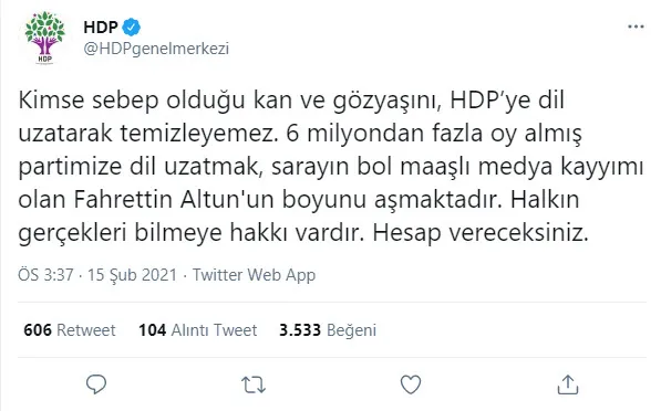 Son dakika: HDP'nin tehdidine İletişim Başkanı Fahrettin Altun'dan net yanıt: Size bu ülkeyi böldürtmeyeceğiz - 2