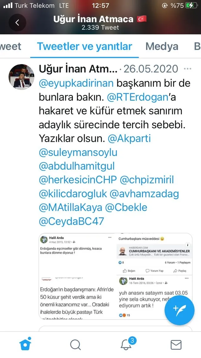 Gaziemir Belediye Başkanı Halil Arda'nın hakaretlerini eleştiren AK Partili Uğur İnan Atmaca 186 gün adli para cezasına çarptırıldı - 12