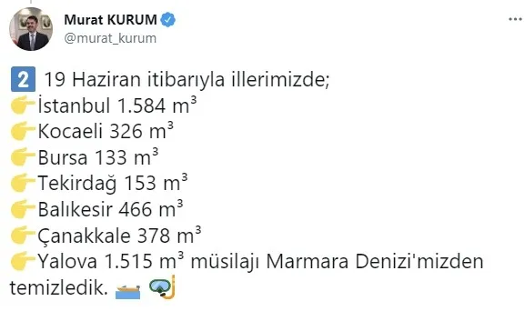 Son dakika: Çevre ve Şehircilik Bakanı Kurum'dan müsilaj çalışması açıklaması! Ne kadar müsilaj temizlendi? - 2