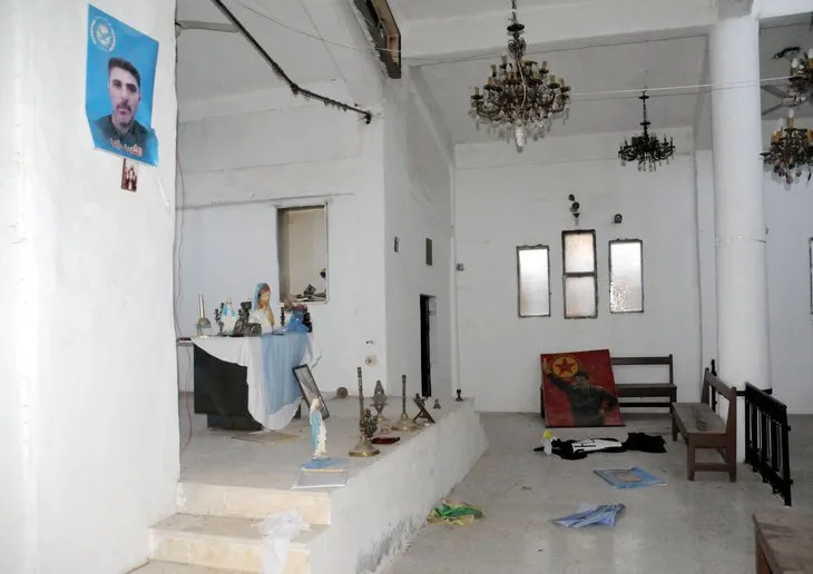 Terör örgütü PKK/YPG, Tel Abyad’daki kiliseyi karargah olarak kullanmış