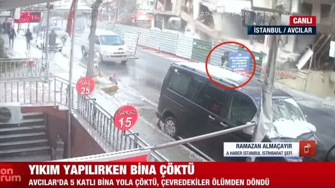 İstanbul Avcılar’da korkunç anlar! Yıkım yapılırken 5 katlı bina böyle çöktü | Çevredekiler ölümden döndü