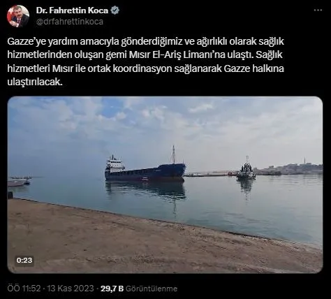 turkiyenin-gazze-icin-gonderdigi-saglik-gemisi-misira-ulasti-1699866754305.jpeg Türkiye'nin Gazze için gönderdiği sağlık gemisi Mısır'a ulaştı! - 3