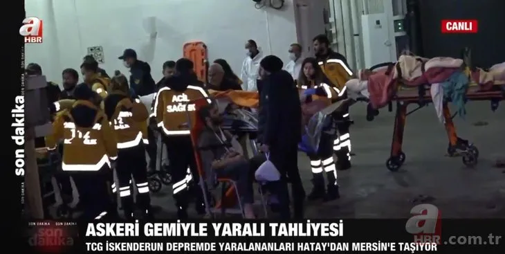 TCG İskenderun depremde yaralananları Mersin’e taşıyor