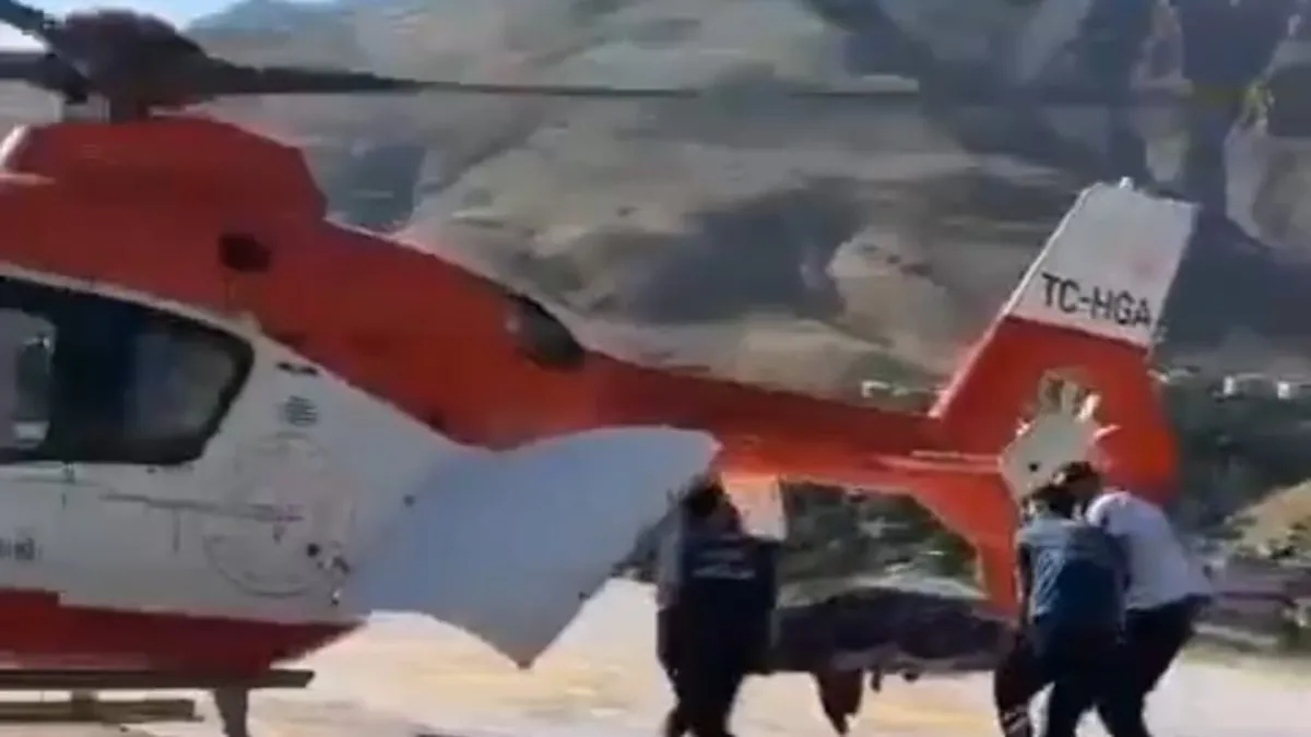 84 yaşındaki hasta için helikopter havalandı