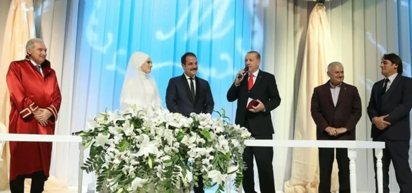 Erdoğan ve Yıldırım nikah şahidi oldu