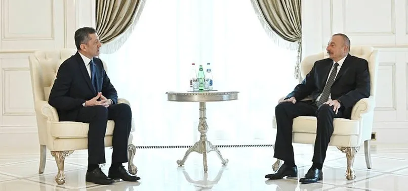 Azerbaycan Cumhurbaşkanı Aliyev, Milli Eğitim Bakanı Selçuk'u kabul etti