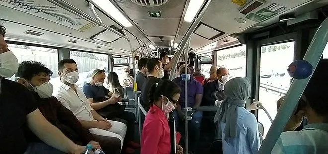 Metrobüsteki yoğunluk araç içerisinden görüntülendi! Yine sosyal mesafe yok sayıldı