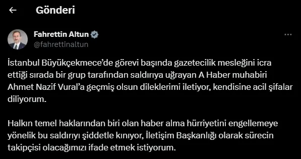A Haber muhabiri Ahmet Nazif Vural’a saldırı! Tepkiler peş peşe geldi