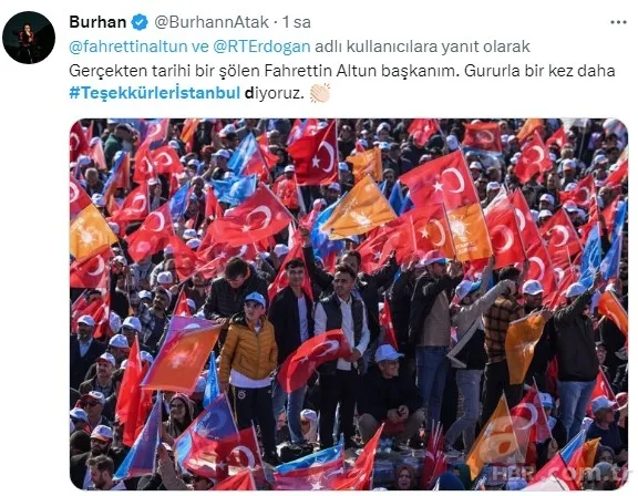 Başkan Recep Tayyip Erdoğan’dan “Teşekkürler İstanbul” mesajı! “Tweet altında paylaşalım…”
