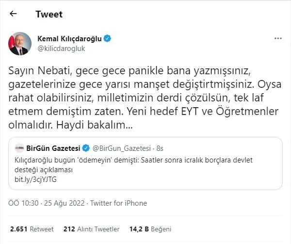 AK Parti'nin projelerini sahiplenen Kılıçdaroğlu'na Bakan Nebati'den yanıt: Bizi izlemeye devam edin - 1