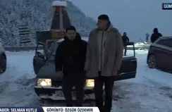 Gümüşhane’de kar altında horon keyfi!