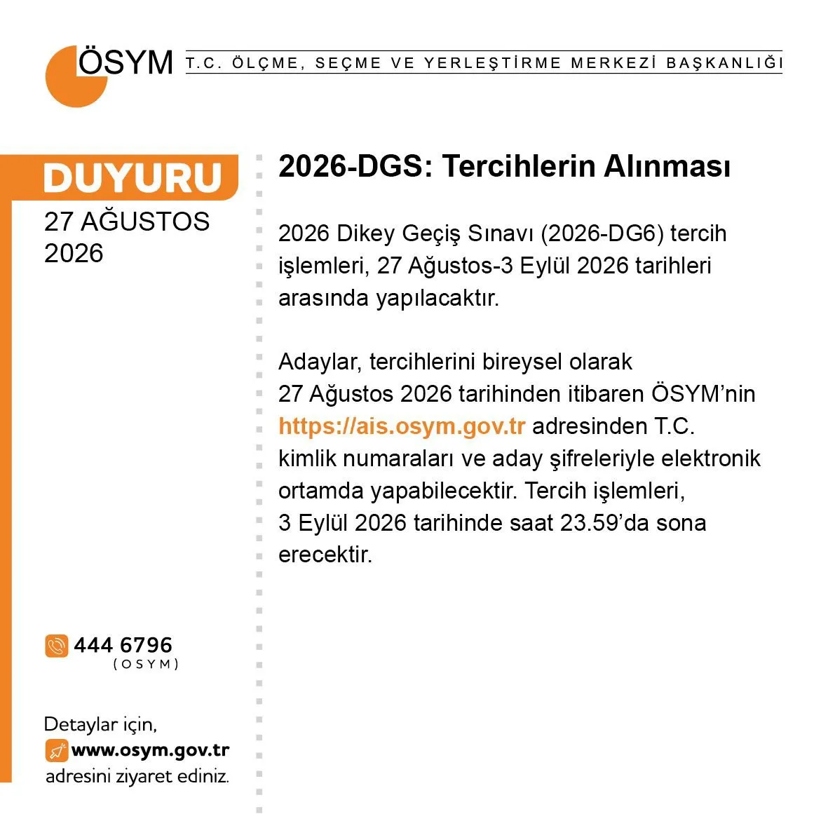 2026 DGS tercihleri başladı! ÖSYM DGS tercih ekranı ve taban puanlar - 1