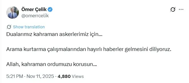 ARAMA KURTARMA ÇALIŞMALARINDAN HAYIRLI HABERLER GELMESİNİ DİLİYORUZ