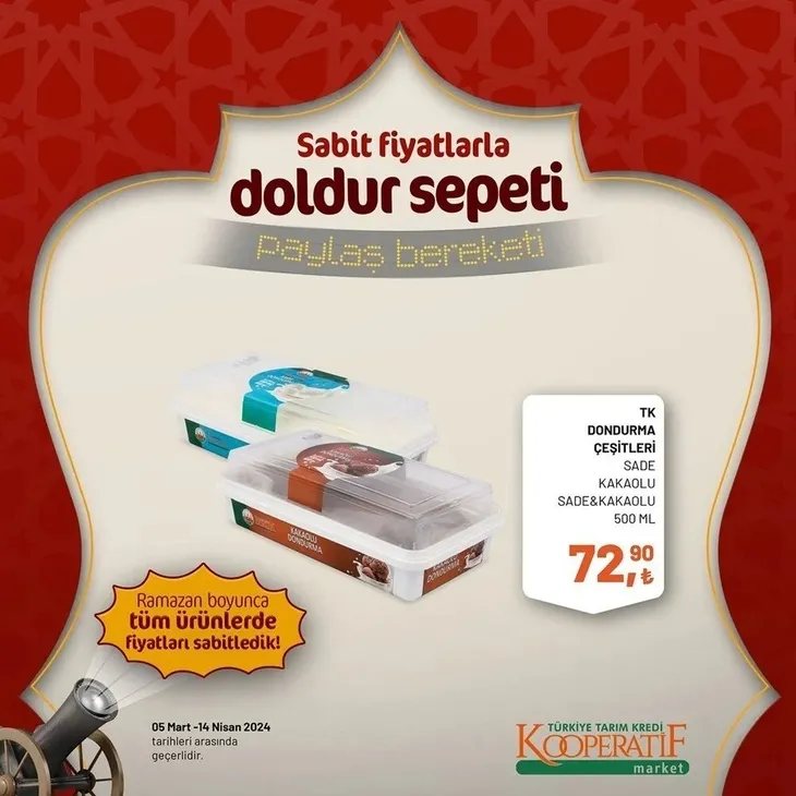 Tarım Kredi Market 30 Mart indirim kataloğu yayınladı! Kaşar peynir 205,00 TL’ye, tost peyniri 185,00 TL’ye, tereyağı 259,00 TL’ye, süt 22,50 TL’ye satışta