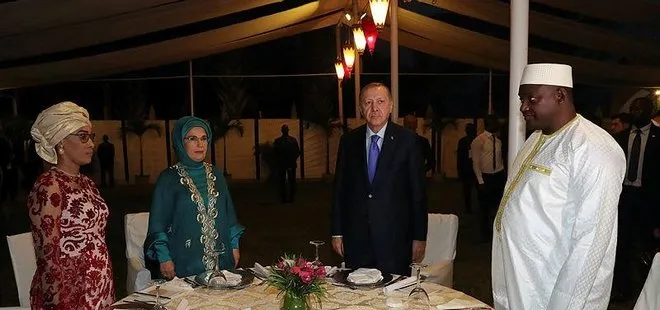 Başkan Erdoğan Gambiya’da onuruna verilen yemeğe katıldı