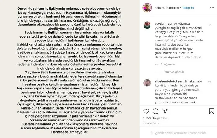 Seda Akgül Hakan Ural’ı Başkan Erdoğan’a şikayet etti!