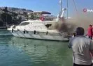 Lüks tekne alevler içinde kaldı