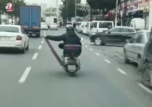 Esenyurt'ta akan trafikte hayrete düşüren görüntü