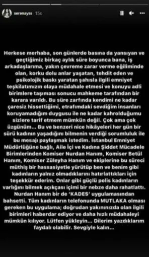 Serenay Sarıkaya’dan saldırgana önlem! İki ay uzaklaştırma aldı