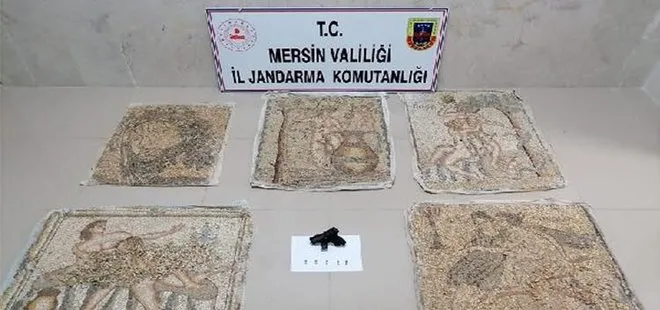Mersin’de tarihi mozaikler satılmadan ele geçirildi