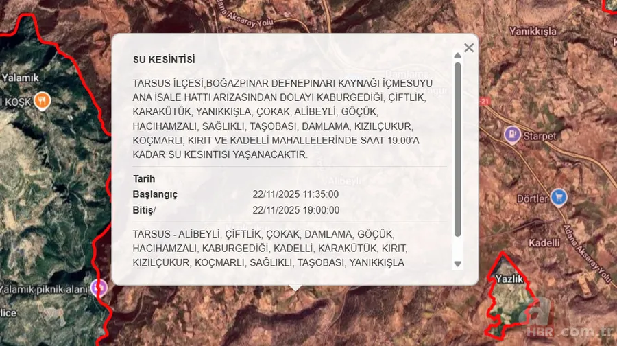 Mersin su kesintisi sorgulama: 22 Kasım Mersin’de su kesintisi ne zaman bitecek? 11