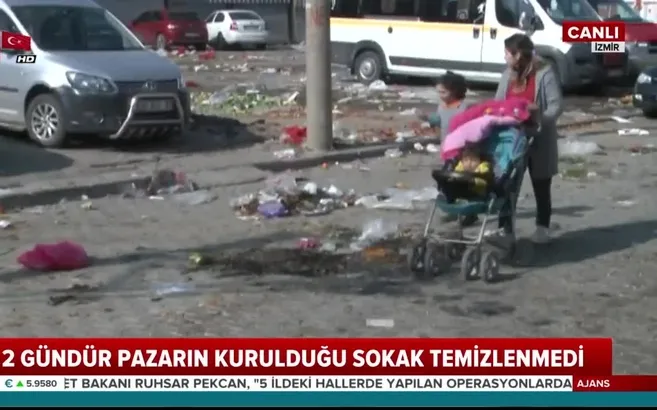 İzmir'de yine çöp rezaleti