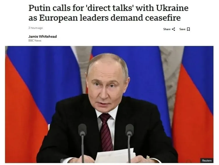 Putin’in İstanbul çağrısı dünya basınında: Müzakere önerisi manşetlerde