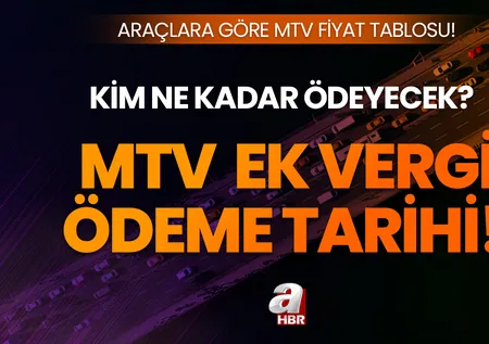 MTV EK VERGİ ÖDEME TARİHİ 2023! MTV ek vergi ne kadar, ne zaman ödenecek? İşte araçlara göre MTV fiyatları...