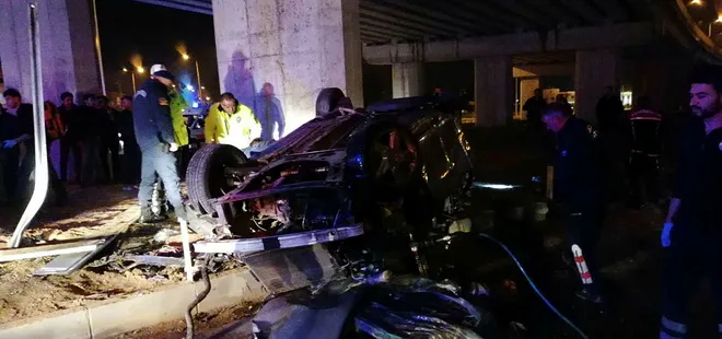 Antalya'da feci kaza! Takla atan araç...